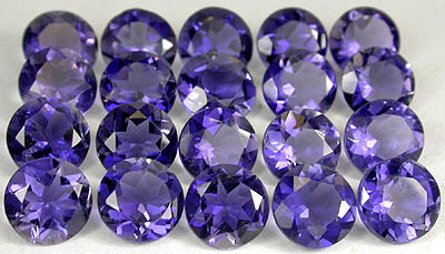 Runde Iolite im Facettenschliff Edelstein Iolit Rund in violetter Farbe