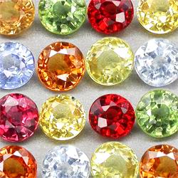 Fancy Saphire rund im Brillantschliff. Bunte Fancy Saphire in runder Form